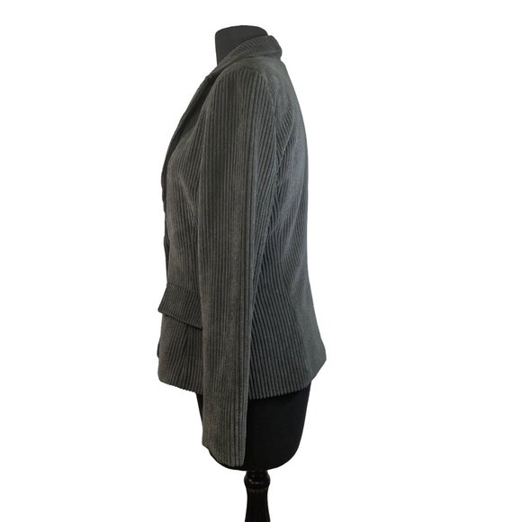 Six Degrees  Size Medium Super Soft Dark Gray Corduroy Blazer Jacket - Picture 3 of 7